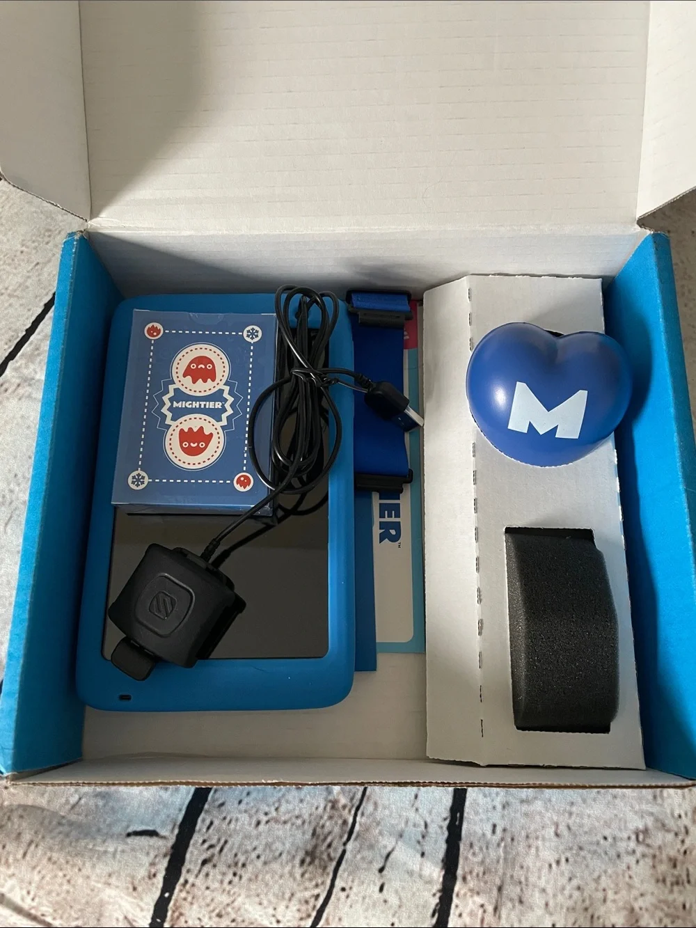 Mightier Blue Therapy Game Kit with Heart Stress Ball-Not Tested USB Cord Needed